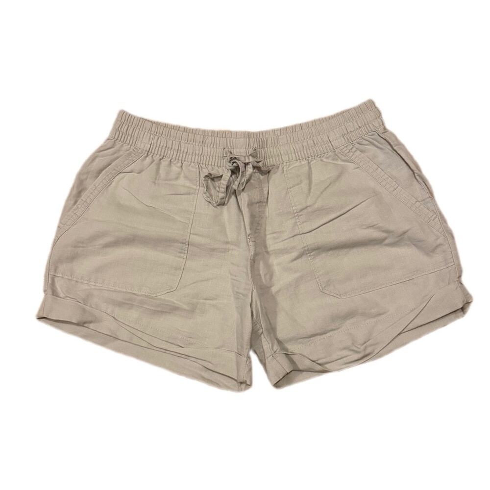 Joe fresh shorts with elastic waist cotton and linen blend